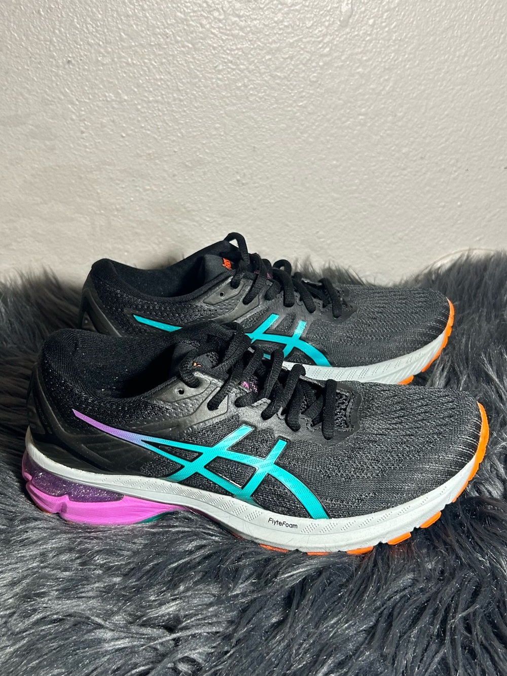 ASICS GT-2000 9 Trail Edition Running Walking Black/Baltic Jewel Sneakers Sz6.5 - Picture 7 of 9
